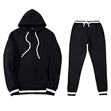 Briskorry Herren Trainingsanzug Casual Bequeme Regular Fit Jogginganzug Sportanzug mit Kapuze Sportbekleidung Jogging Anzug Hoodie-Sporthose Jogging-Anzug Trainings-Anzug Jogging-Hose Freizeitanzug