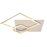 HIL Kreativ Deckenlampe Außerirdischer LED-Deckenleuchte Stylische Schlafzimmerlampe Roségold Nordisch Wohnzimmerbeleuchtung Aluminium Acryl-Kronleuchter Dimmbar Mit Fernbedienung,50 * 50 * 9cm/46w