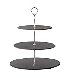Schiefer Etagere 3-stöckig Servierplatte Buffet Platte Käseplatte Cupcak