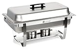 joycraft CDD-09 Chafing-Dish Speisewärmer - Edelstahl Warmhaltebehälter für Buffet und Catering - 9 L Fassungsvermögen - Speisewanne, Wasserbad, abnehm-/aufstellbarer Deckel, Standfuß & 2 B