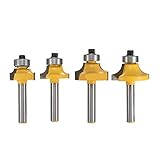 QWXZ Holzwerkzeuge 4pcs / Lot 1/2' 3/8' 1/4' 1/8' Shank Rund Router-Bit gesetzt Radiusfräser Werkzeug for Fräswerkzeuge Stanzpositionierung