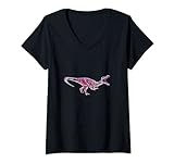 Damen Baryonyx Dinosaurier Motiv Saurier Urzeit Zähne Dino T-Shirt mit V