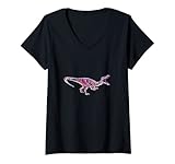 Damen Baryonyx Dinosaurier Motiv Saurier Urzeit Zähne Dino T-Shirt mit V