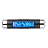 Livecity Digitales Auto-Thermometer mit LCD-Hintergrundbeleuchtung, Uhr- und Kalenderanzeig