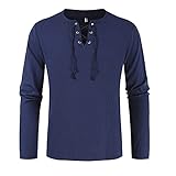 SSBZYES Herrenhemden Herren Langarmhemden Einfarbige Hemden Herren Einfarbig Lose V-Ausschnitt Langarm T-Shirts Herren Casual Top