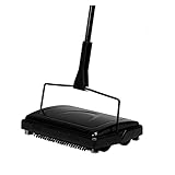 Kehrmaschine Eisen Teppichboden Kehrmaschine mit einem Bürste for Home Office-Teppiche-Teppiche Undercoat-Teppiche Staubabfälle Papierreinigung Kehrhelfer zu Hause (Color : Black)