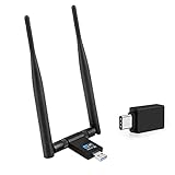 EasyULT WLAN Stick, USB 3.0 WLAN Adapter 1200Mbps WiFi Dongle Dualband 2.4/5.8 GHz Wireless Netzwerk Adapter mit 2 x 5dBi Antenne WiFi Empfänger für Windows/Mac OS/Linux/Desktop/PC/Laptop