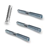 Stahlhelden® 10er Set - Stockschrauben mit Fischer Dübel -Ø 6x80mm - 10 Stück - Verzinkt -Stockschraube mit Torx für einfaches E