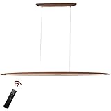 Modern Design Hängelampe LED Hängeleuchte aus Holz Pendellampe Dimmbar Pendelleuchten höhenverstellbar Kronleuchter Esszimmer Schlafzimmer Innenleuchte Dekorative Deckenleuchte 18W 3000K-6000K 130