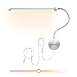 VOMI Wandleuchte Innen mit Schalter, 6W LED Leselampe Nachttischlampe Modern Flexible Schwanenhals Wandlampe 360° Drehbar Wandbeleuchtung mit EU Stecker Kabel, Farbtemperatur Einstellbar 3000-6000