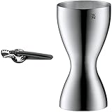 WMF Top Tools Zitruspresse manuell 8 cm, Cromargan Edelstahl, Hebel-Saftpresse für Zitronen, Limetten & Loft Barmaß, mit 2 Einheiten, 2 cl und 4 cl, kleiner Messbecher für exaktes D