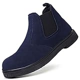 fayengan Arbeitsschuhe Herren Damen Sicherheitsschuhe Stahlkappen Schutzschuhe Leicht Stahlkappenschuhe Sportlich Arbeitsschutzschuhe Unisex (Color : Blue, Size : 35 EU)