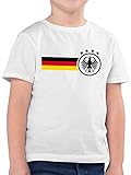 Fussball WM 2022 Fanartikel Kinder - Deutschland Fan-Shirt - 128 (7/8 Jahre) - Weiß - fußball Fan Shirt Kinder - F130K - Kinder Tshirts und T-Shirt für Jung