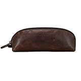 STILORD 'Yuma II' Kosmetiktasche Klein Leder Kosmetiktäschchen Schminktasche Damen ideal auch als Stiftemappe Federmappe Federmäppchen Lederetui, Farbe:Zamora - b