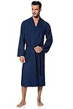 Morgenstern Kimono Bademantel Herren Saunamantel blau, Dunkelblau, XL