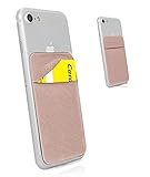 MyGadget 1 Fach Handy Kartenhalter zum aufkleben - RFID Blocking - Haftendes Kartenfach, Kartenhülle, Karten Halterung - Geldbörse Smartphone Etui - Roség