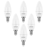 Linkind LED E14 B35 Kerzenlampe 4.9W, 40W Glühlampen ersetzt, 500Lm 5000K Kaltweiß Kerze Filament Birne, CE/RoHS/ErP-zertifiziert, nicht Dimmbar, 6er Pack