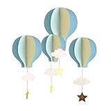 TOYANDONA 4pcs Papier Girlande 3D Heißluftballon Form hängenden Heißluftballon für Partydekorationen Decke Fenster Wand Hängende Dek