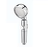 Filter Duschkopf Wassersparend Brausekopf Duschbrause Hochdruck 3 Strahlarten Handheld Booster perfekten Wasserdruck in deiner Dusche Filtration Hochdruck Handbrause Silb