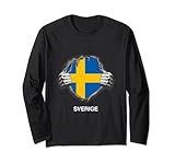 Schwedische Flagge Herz Seele Schweden Fußball Fan Trikot Lang