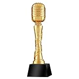 Pokale Gastgeber Gesang, Rezitation, Trophäe Für Sprachmusikwettbewerbe Sonderpreis-Trophäe Für Individuelle Beschriftungen Creative Award Recognition Crystal Trophy (Color : Gold, Size : 8 * 28CM)