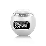 WEIQING Clock Bunte Bluetooth-Lautsprecher Mini Tragbare Home Ball Card Kleine Stahlkanone Bluetooth-Lautsprecher, geeignet für Valentinstag-Klassenkameraden Wiedervereinigung Geschenk,Weiß