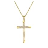 RSTJBH Halskette mit Anhänger für Frauen, Kreuzkette, hellgoldfarben, Damenketten (Metallfarbe: N051)