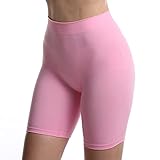 MELERIO Damen Slip Shorts Bequeme Boyshorts Panties Anti-Chafing Spandex Shorts für Unterkleid, 1 Packung Rosa, M
