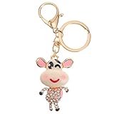 SOIMISS Kuh Schlüsselanhänger Strass Keychain Niedliche Schlüsselbund Fahrzeugschlüssel Dekor Auto Taschen Ornamente für Männer F