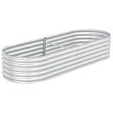 Ausla Metall Pflanzbeet Gartenbeet, Garten-Hochbeet Pflanzkasten Blumenbeet für Terrasse & Garten Anthrazit, 240 x 80 x 44