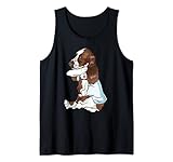 I Love Mom Tattoo English Springer Spaniel Mama Hund Frauen Tank Top