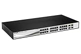 D-Link DGS-1210-24 Managed Gigabit Switch (24 Ports, davon 20 x 10/100/1000 Mbit/s Ports, 4 x Glasfaser SFP/Combo Slots, lüfterlos und energiesparend)