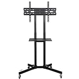 Yaheetech Universal TV Bodenständer TV Standfuß für 32-65 Zoll Mobil TV Ständer Fernsehstand TV Wagen Trolley auf Rollen höhenverstellbar schwenkbar mit Halterung Max. VESA 600x400 mm bis 50 kg