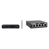 Yamaha NP-S303 MusicCast Netzwerk Player schwarz & NETGEAR GS305 Switch 5 Port Gigabit Ethernet LAN Switch (Plug-and-Play Netzwerk Switch, LAN Verteiler, Hub energieffizient)