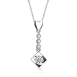 ANAZOZ 18 Karat Weißgold Damen Diamant 750 Halskette mit Anhänger, Würfel Diamant Damen-Anhänger Echtschmuck