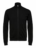 SELECTED HOMME M nnlich Slhberg Full Zip Cardigan B Noos Sweatshirt, Schwarz, L EU