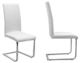 BEAUTEX 2er Set Jersey Stuhlhusse (Farbe wählbar), elastische Uni Stretch-Husse aus Baumwolle Bi-Elastisch (Weiß)
