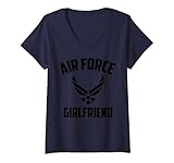 Damen Cool Air Force Freundin Geschenk | US National Guards Women T-Shirt mit V