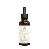 CanaVit Hanfsamenöl 10 | Deutsches Natur-Produkt | 10 ml Inhalt – 250 Tropfen | Hanföl 10 mit natürlichen Omega 3, Omega 6 und Omega 9 Fettsäuren | beruhigt und entsp