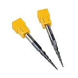 USDPW 2 stücke R0,5 * D6 * 30,5 * 75L * 2F Festkarbid 6-mm-Kugelnase-Kegel-Kegel-Endfräser-Router-Bits CNC Kegelholz-Metall-F
