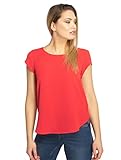 ONLY Damen T-Shirt Onlvic S/S Solid Top Noos Wvn , Rot (High Risk Red High Risk Red) , 40