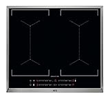 AEG IKE6445AXB Autarkes Kochfeld/Induktion/Slider-Bedienung / 60 cm/Edelstahlrahmen / 4 Kochzonen/Bridge-Funktion/Powerfunktion/Kindersicherung