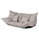 Ribelli 2 Sitzer Hikui Futon Schlafsofa im Japanischen Stil Sofa mit Schlaffunktion 100 x 150 cm (Sofa, Creme)