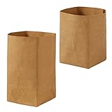 Cabilock 2 Stücke Kraftpapier Tüten Aufbewahrung Tasche Kraftpapier Papiertüten Lebensmittelbeutel Brottüten Waschbar Papier Container Papiersack Kühltasche Geschenktüten DIY Adventsk