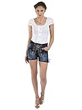 Damen Trachtenjeans Schöneberger - Jeans Hotpants - Denim Lederhose Oktoberfest (40, Blau - Trachtenjeans)