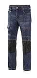 Canis CXS Nimes Jeans Arbeitshose Herren, Schutz Hose für Maler Stuckateur Monteur Gärtner Mechaniker Cordura Light; blau; (52)