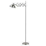 liulishop Stehleuchte Langarm Vertikale Teleskop Klapp Kreative Wohnzimmer Schlafzimmer Nachttischlampe Studie Büro Leselampe Stehlampe (Color : Silver)