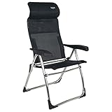 Crespo Garten Stuhl AL 215 Compact Camping Klappstuhl Liege Sessel Alu Faltbar schw