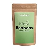 Kugelrund Minze Bonbons mit echten Minz-Blättern (1x150g) Kräuterbonb