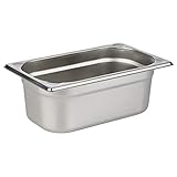 APS 81404 GN 1/4 Behälter, rostfreier Gastronormbehälter Edelstahl, Abmessungen 265 x 160 mm/Höhe 100 mm/Volumen 2,8 L